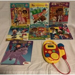 Disney Junior Sing With Me Play & Sing A-Long With Microphone And 7 Books, Works